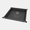 Black/Silver Laserable Leatherette Snap Up Tray with Silver Snaps