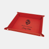 Red Laserable Leatherette Snap Up Tray with Silver Snaps