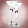 8.25 oz Barski Sparkle Martini Glass Pair | Molten Glass