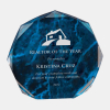 Blue Marble Octagon Acrylic Award (L)