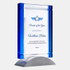Color Imprinted Blue Deco Award | Optical Crystal, Metal