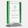 Color Imprinted Green Deco Award (Aluminum Base) | Optical Crystal