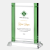 Color Imprinted Classic Green Deco Award (Crystal Base) | Optical Crystal