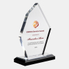 Color Imprinted Acrylic Boulder Award with Black Base (L)