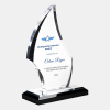 Color Imprinted Acrylic Flare Award with Black Base (S)
