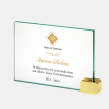 Color Imprinted Jade Achievement Award with Brass Rectangle (M)
