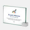 Color Imprinted Jade Achievement Award with Chrome Rectangle (L)