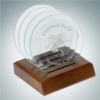 Circle Glass Coaster | Jade Glass,Wood