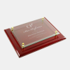 Rosewood Piano Finish Plaque - Floating Glass Plate | Clear Glass,Wood