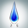 Tear Drop - Blue | Molten Glass, Optical Crystal