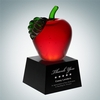 Red Apple with Black Crystal Base | Optical Crystal, Molten Glass
