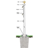 20' White Fiberglass Flagpole External Halyard - Hinged Base