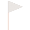 Solid Color White Pennant Field Flag w/Orange Staff