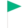Solid Color Green Pennant Field Flag w/White Staff