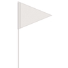 Solid Color White Pennant Field Flag w/White Staff