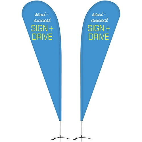 10' Double Sided Teardrop Banner w/ Premium Hardware & Cross Base