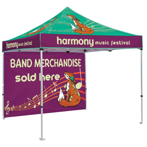 10' Heavy Duty Canopy Tent With One Full Double Sided Wall