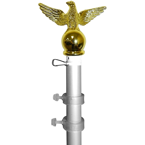 6' Silver Aluminum Spinner Pole - Eagle Top