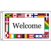 International Welcome 2' X 3' Knit Poly Flag with Heading and Grommets