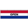 Open 3' x 10' Horizontal Flag with Heading and Grommets Across the Top