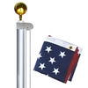 16' Residential Aluminum Poles Set With Embroidered Flag