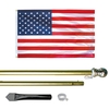 10' Gold Inground Economy Aluminum Display Pole w/ 3' x 5' Printed US Flag