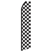 12' Digitally Printed Black/White Checkered Swooper Banner