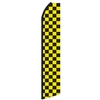 12' Digitally Printed Black/Yellow Checkered Swooper Banner