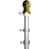 6' Silver Aluminum Spinner Pole - Ball Top