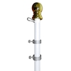 5' White Aluminum Spinner Pole - Ball Top