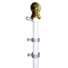 6' White Aluminum Spinner Pole - Ball Top