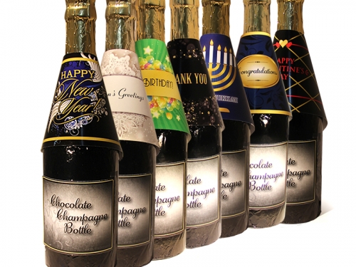 Happy New Year Chocolate Champagne Bottle