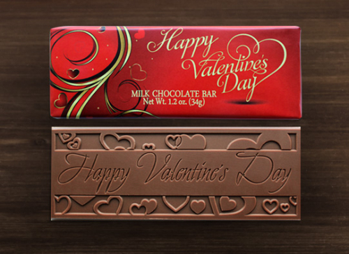 Valentine's Day Milk Chocolate Wrapper Bars-2x5