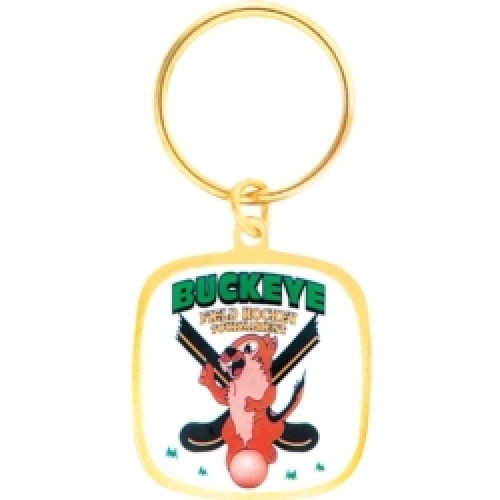 Vibraprint® Bright Gold Circular Key Tag (1-3/8