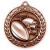 Antique Football Wreath Award Medallion (2-3/4