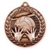 Antique Volleyball Wreath Award Medallion (1-3/4