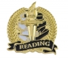 Bright Gold Academic Reading Lapel Pin (1-1/8