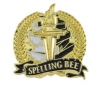 Bright Gold Academic Spelling Bee Lapel Pin (1-1/8