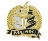 Bright Gold Academic Music Lapel Pin (1-1/8