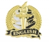 Bright Gold Academic English Lapel Pin (1-1/8