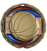 Antique Basketball Color Epoxy Medallion (2-1/2
