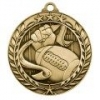 Antique Flag Football Wreath Award Medallion (2-3/4