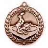 Antique Wrestling Wreath Award Medallion (2-3/4