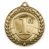 Antique 1st Place Wreath Award Medallion (2-3/4