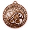 Antique Swimming Wreath Award Medallion (1-3/4