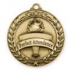 Antique Perfect Attendance Wreath Award Medallion (1-3/4