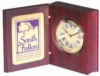 Book shape Wooden Desk Clock with 3 1/4