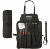 BBQ 8 Piece BBQ Tools Gift Set organized in an Apron with adjustable back and neck strap