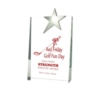 Trophy Award - Heavy Crystal Wedge with Silver metal Star on top