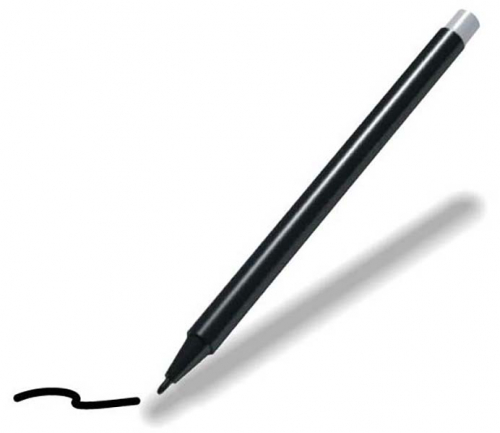 Non-Imprinted Black Barrel Dry-Erase Pen with Non-Toxic Black Ink